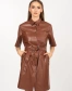 Жіноча сукня з еко-шкіри в коричневому кольорі-4
