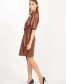 Жіноча сукня з еко-шкіри в коричневому кольорі-5