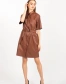 Женское платье из эко-кожи в коричневом цвете-2