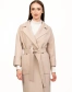 Женское пальто с поясом светлый беж-1