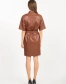Женское платье из эко-кожи в коричневом цвете-6