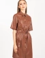 Женское платье из эко-кожи в коричневом цвете-1