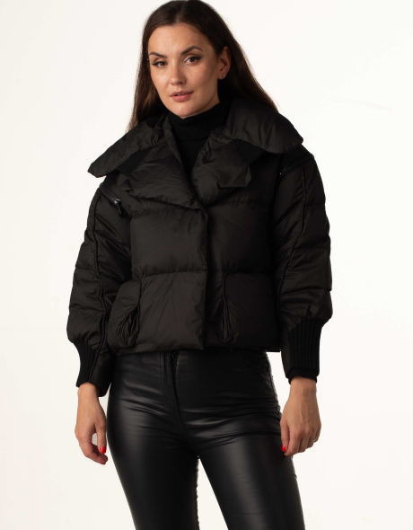 Пуховик з натуральним пухом чорний короткий