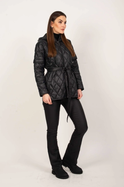 Женская куртка трансформер черная-6