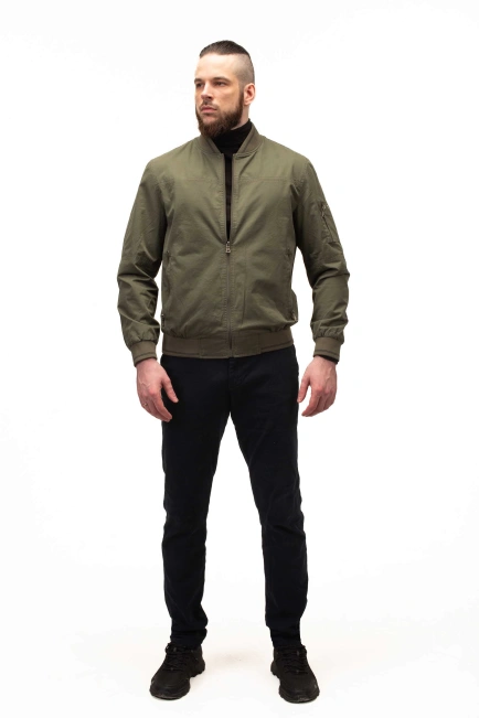 Чоловіча легка куртка бомбер хакі-7