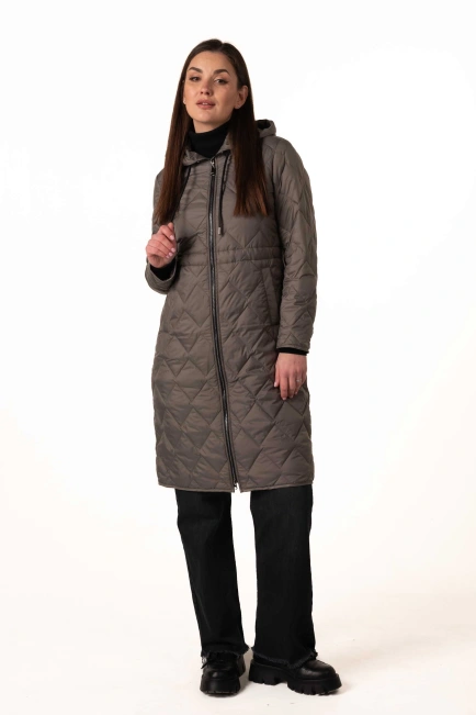 Оливковый демисезонный биопуховик-10