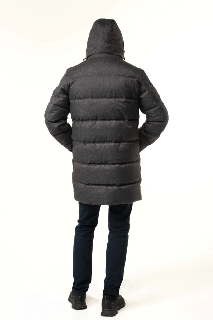 Чоловіча зимова куртка з біопухом сіра-2