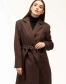 Жіноче пальто коричневого кольору з поясом-1