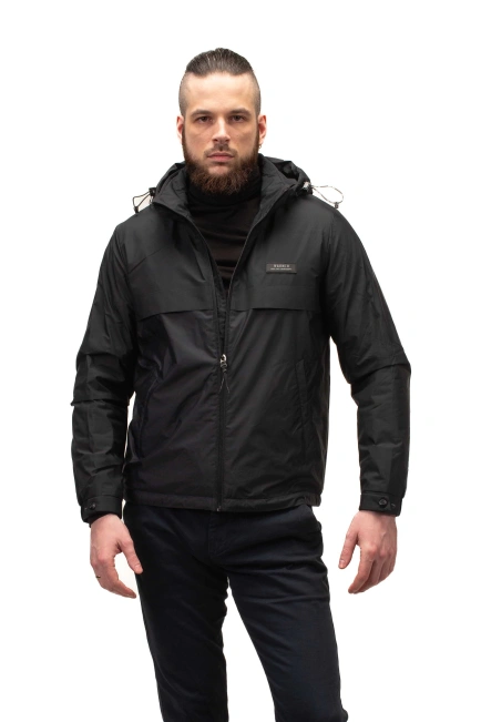 Демісезонна куртка темно-синього кольору-9