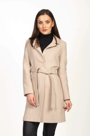Жіноче класичне пальто кольору беж