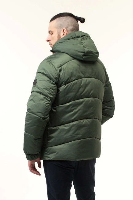 Зимова куртка з біопухом зеленого кольору-6