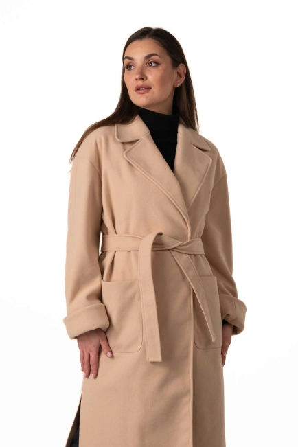 Кашемировое пальто с накладными карманами-4