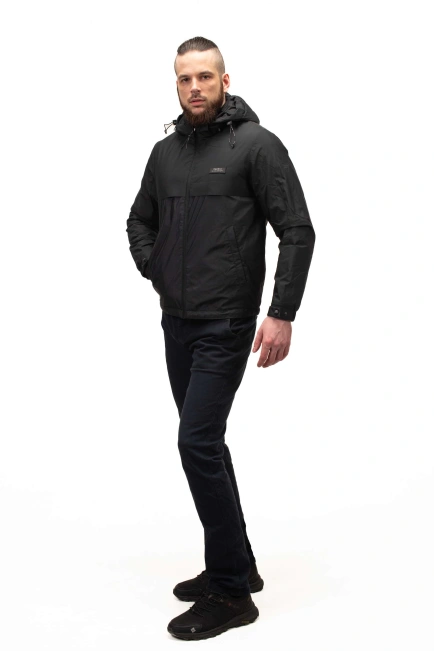 Демісезонна куртка темно-синього кольору-5