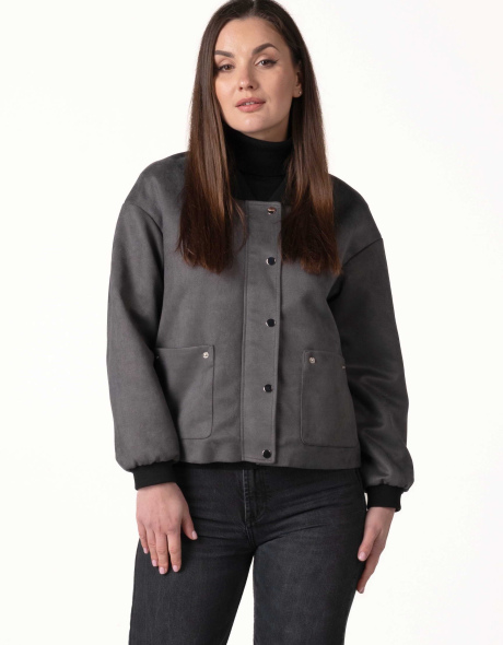 Жіноча легка куртка з еко-замші графіт