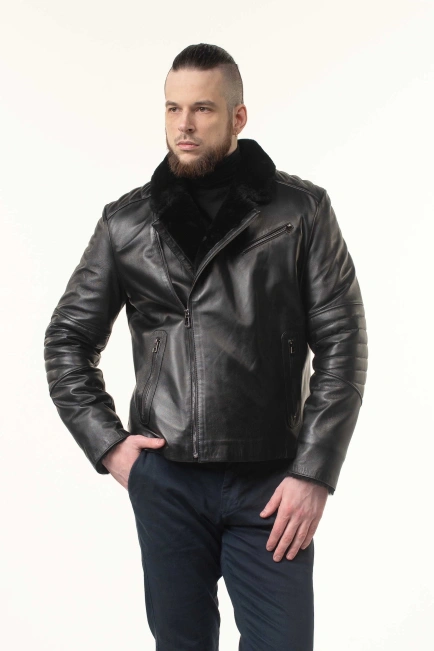 Дублянка чоловіча шкіряна косуха-1