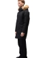 Чоловічий біопуховик подовжений чорний з хутром-5
