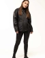 Жіноча шкіряна куртка-тренч чорна-8