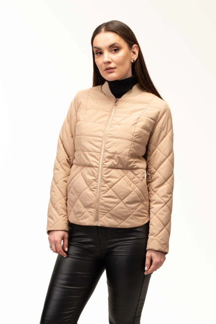 Куртка бежева жіноча синтепонова-4