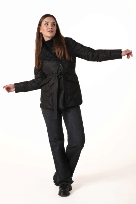 Женский биопуховик с экомехом под барашка-8