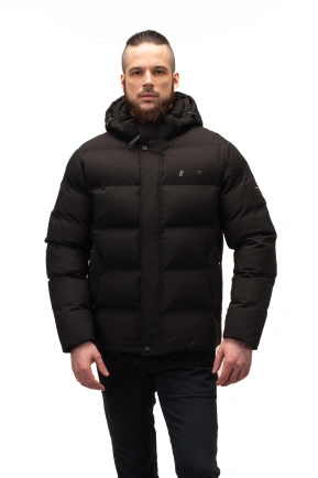 Мужской чёрный стёганый биопуховик
