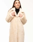 Женская шуба из эко-меха бежевая классическая-4