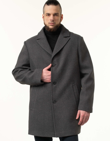 Мужское пальто серого цвета демисезонное
