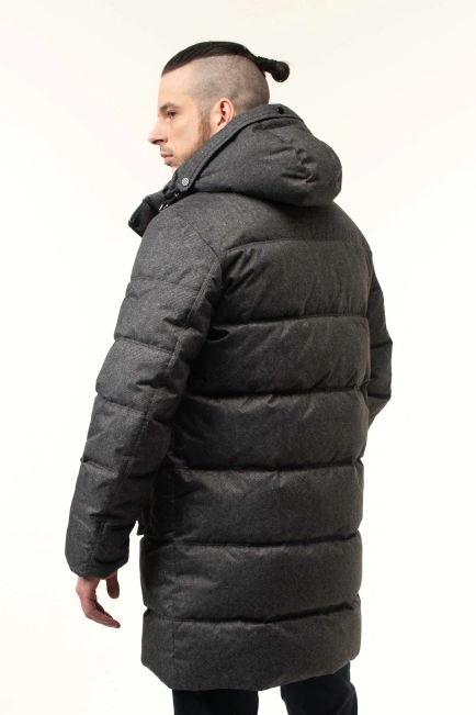 Чоловіча зимова куртка з біопухом сіра-6