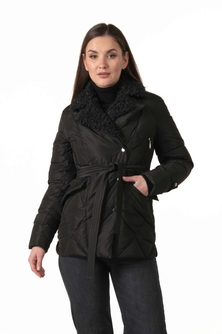 Женский биопуховик с экомехом под барашка-1