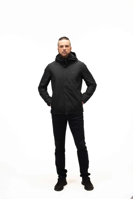 Чоловіча куртка в синьому кольорі подовжена-3