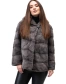 Жіноча норкова шуба з капюшоном колір графіт-4