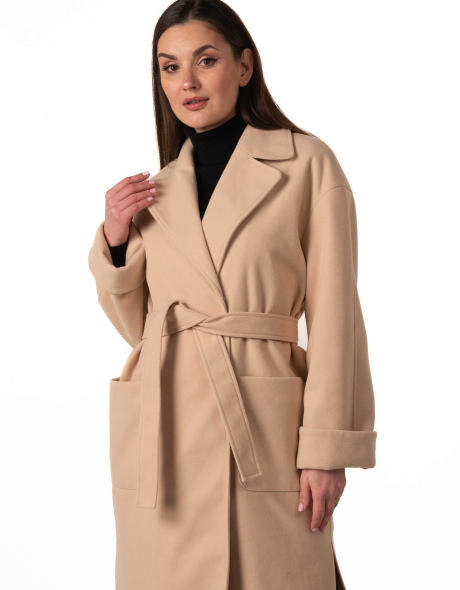 Кашемірове пальто з накладними кишенями