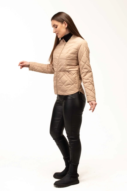 Куртка бежева жіноча синтепонова-5