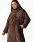 Коричневая прямая длинная шуба из экомеха-1