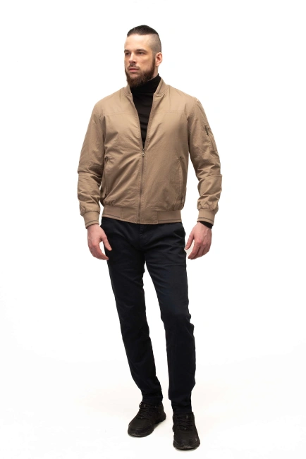 Чоловіча легка куртка бежевий бомбер-8
