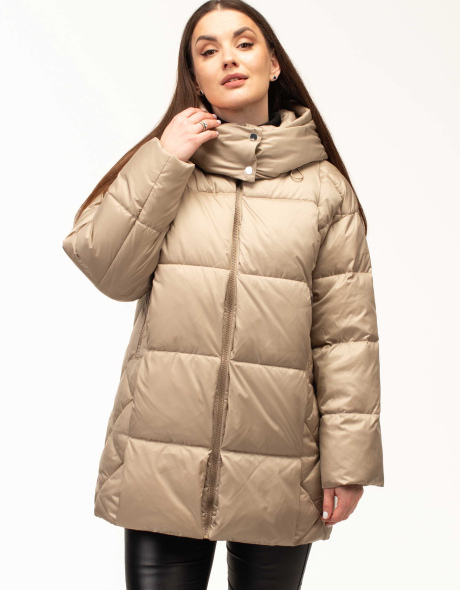 Женский биопуховик с декором по бокам