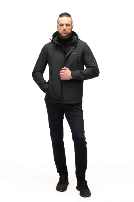 Чоловіча куртка в синьому кольорі подовжена-8