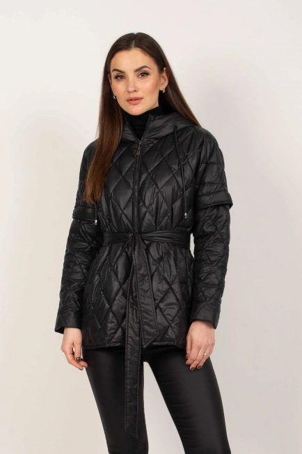 Женская куртка трансформер черная-3