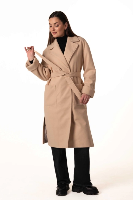 Кашемировое пальто с накладными карманами-3