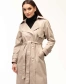 Жіночий текстильний тренч бежевий-1