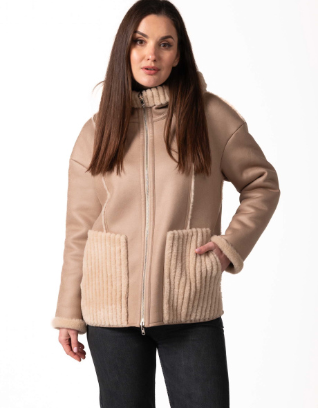 Женская двусторонняя экодублёнка на молнии