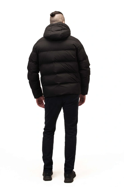 Мужской чёрный стёганый биопуховик-2