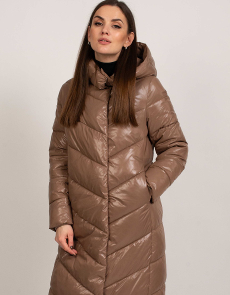 Зимова куртка-пальто з капюшоном