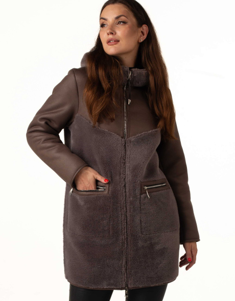 Эко-дублёнка из эко-меха и дубляжа