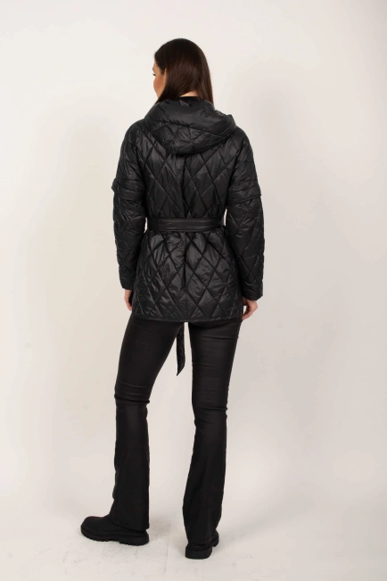 Женская куртка трансформер черная-7