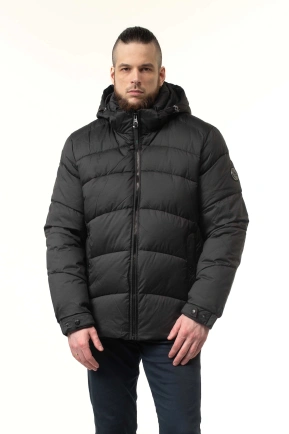 Чоловіча зимова куртка з біопухом чорна
