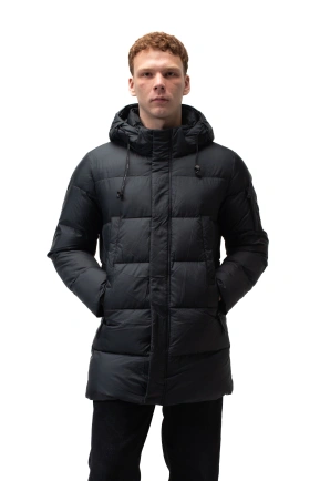 Біопуховик чоловічий у чорному кольорі зима