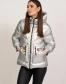 Женская серебряная куртка с капюшоном-3