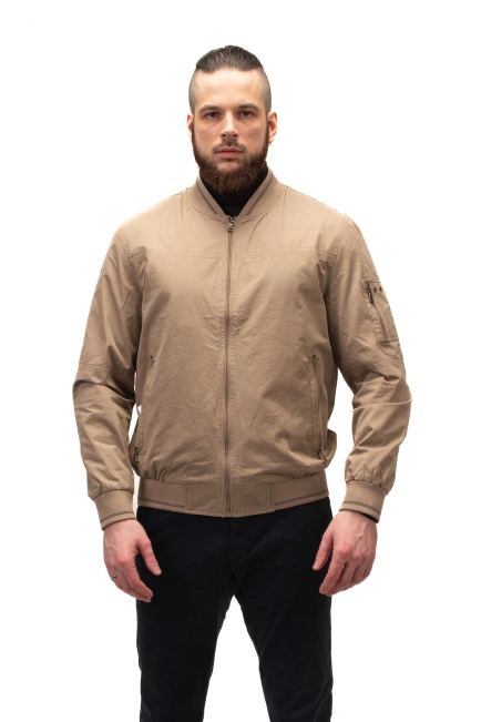 Чоловіча легка куртка бежевий бомбер-1