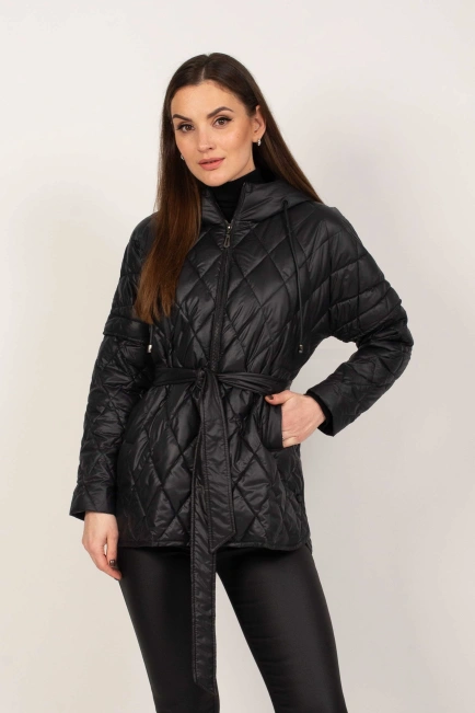 Женская куртка трансформер черная-1
