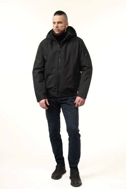 Чоловіча зимова куртка-бомбер з біопухом-9